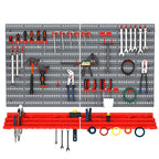 Werkzeuglochwand Wandregal 54 tlg Werkzeughalter Werkzeugwand f¨¹r Werkstatt Sichtlagerk?sten Hakenset PP Grau+Rot 95,5 x 23 x 53,5 cm