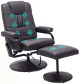 Massagesessel Relaxsessel, inkl. Fu?hocker, 10 Vibrationspunkte, 1 Fernbedienung; 77 cm x 84 cm x 95 cm, Braun