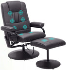 Massagesessel Relaxsessel, inkl. Fu?hocker, 10 Vibrationspunkte, 1 Fernbedienung; 77 cm x 84 cm x 95 cm, Braun