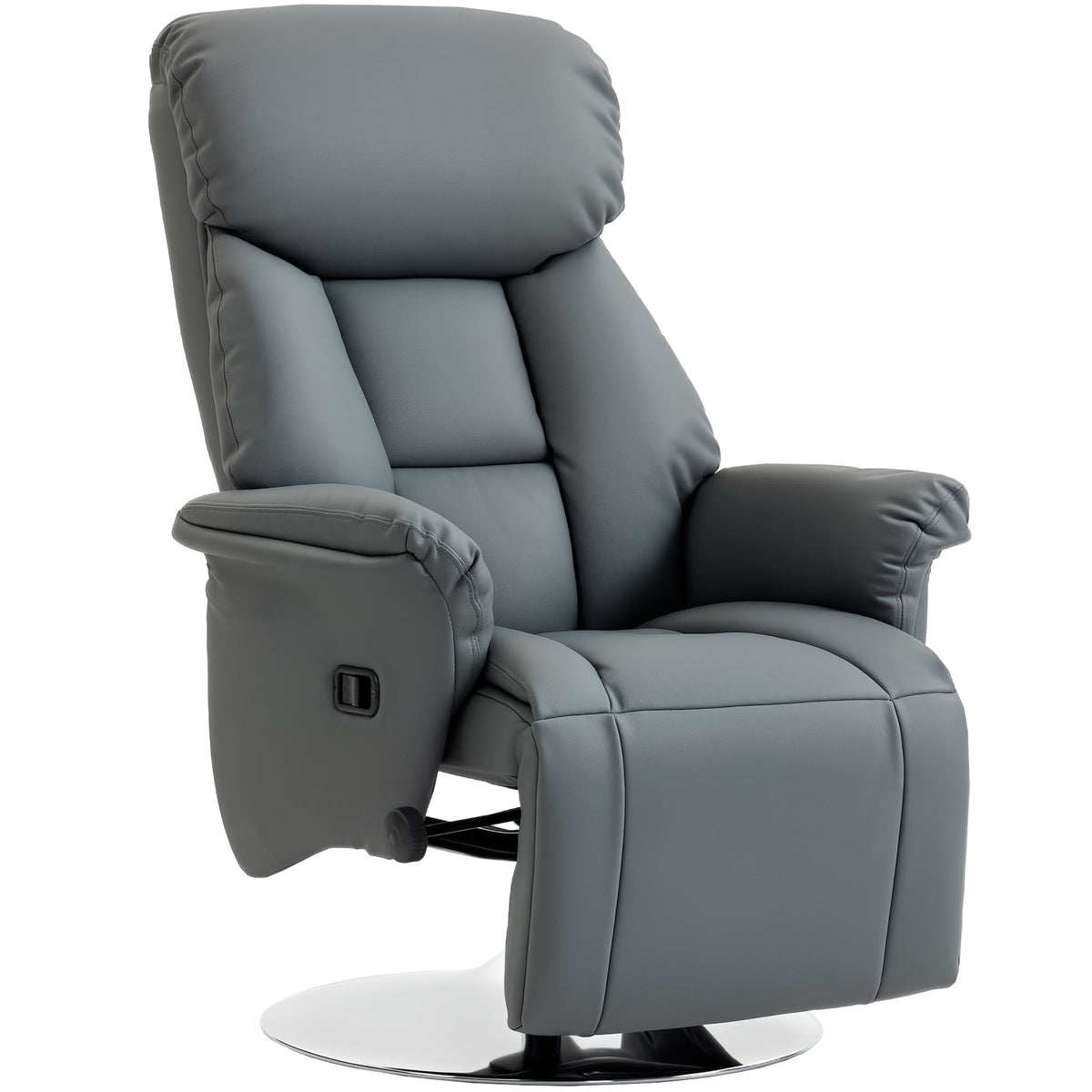 Relaxsessel, Liegefunktion, Lederoptik, Fußstütze, bis 120 kg, 78 x 80 x 109 cm, Grau
