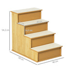 Haustiertreppe, f¨¹r Hunde/Katzen, 4-stufig, Kurzpl¨¹sch, bis 30 kg, 40 x 59 x 54,2 cm, Natur