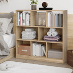 Bücherregal Regal Standregal, 8 Regalfächer, 97,5 x 30 x 100 cm, Eichen-Optik