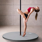 Pole-Dance-Matte, 5 cm dicke runde Kunststoff-Matte f¨¹r Pole-Dance-¨¹bungen, Gymnastik, Yoga, Hellgrau