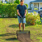 Kompoststreuer 75L 61x40cm D¨¹ngerstreuer Rasen Garten mit T-Griff Mesh-Korb Metall Schwarz