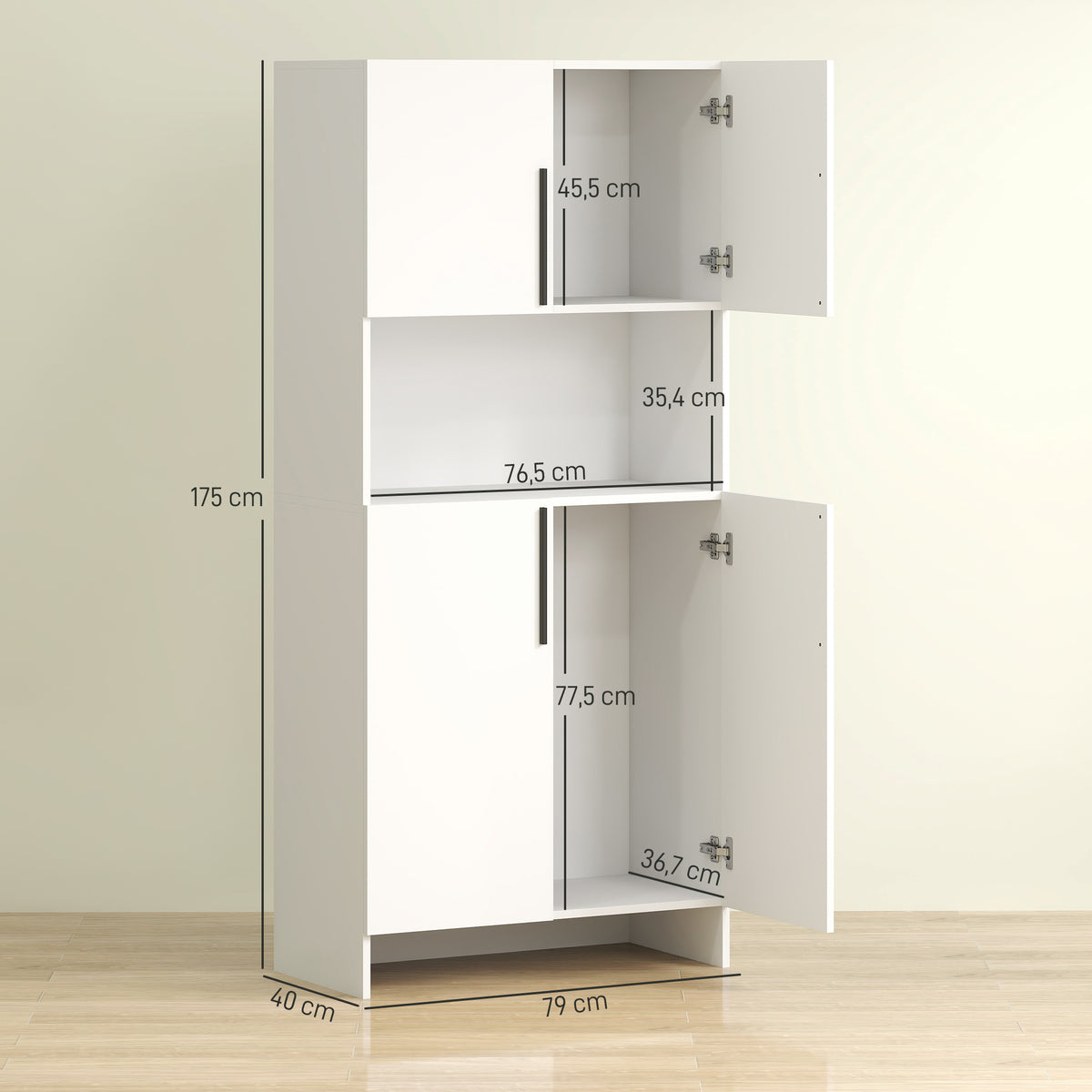 K¨¹chenschrank, Vorratsschrank f¨¹r K¨¹che, Wohnzimmer, Esszimmer, Schr?nke, Regale, Mikrowellenablage, Spanplatte, Wei?