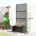Metall-Hochbeet mit Spalier, Pflanzkasten f¨¹r drau?en mit Diamantgitter-Sichtschutz f¨¹r Blumen