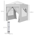 Pop Up Gazebo Canopy, size (2 x2m)-White