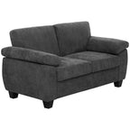 2-Sitzer-Sofa, 156 cm Chenille-Sofa mit dicken Federkernpolstern, breiten gepolsterten Armlehnen, 300 kg Tragkraft, Dunkelgrau