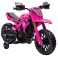 Elektro-Motorrad für Kinder, 12V Kindermotorrad mit Stützrädern, Kinderfahrzeug mit Hupe und Startgeräusch, 3 km/h, Rosa