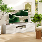 TV-Lowboard, Hochglanz, f¨¹r Fernseher bis 65'', 3 F?cher, Schublade, 160 x 38 x 43 cm, Wei?