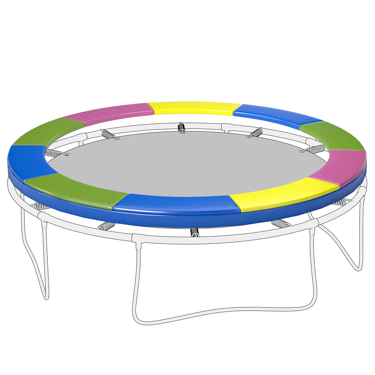 Ersatz-Randabdeckung für Trampoline, wasserfest, reißfest, Ø305 cm, bunt