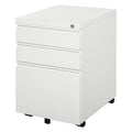 3 Drawer Filling Cabinet, Mobile Metal File Cabinet with Anti-tilt Design for Letter, A4, Legal Size, White