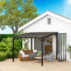 3 x 3 m Metallpergola, Gartenpergola mit wasserfestem Dach, freistehend, windfest, UV-beständig, Dunkelgrau