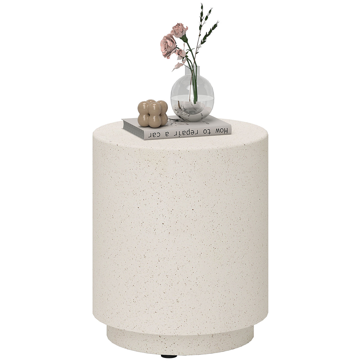 Beistelltisch in Beton-Optik 37?cm x 37 cm x 43 cm Anorganisches Erz-Pulver Grau