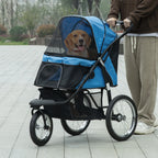 Foldable Pet stroller, Dog Buggy with Three Wheels, for Small/Medium Dogs, Blue