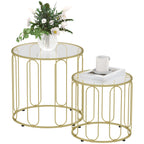 Elliptical Cut-Out Nesting Tables - Gold-Tone