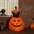 Selbstaufblasende Halloweendekoration Halloweenkürbis, inkl LED´s Outdoor Wettebeständig, 76 x 64 x 115cm, Orange