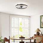 Deckenventilator mit Licht, dimmbarer LED-Deckenventilator mit Fernbedienung für Schlafzimmer und Wohnzimmer, Schwarz