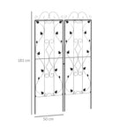 Metal Trellis Set of 2, Garden Trellis for Climbing Plants Support Frames, Leaf Design