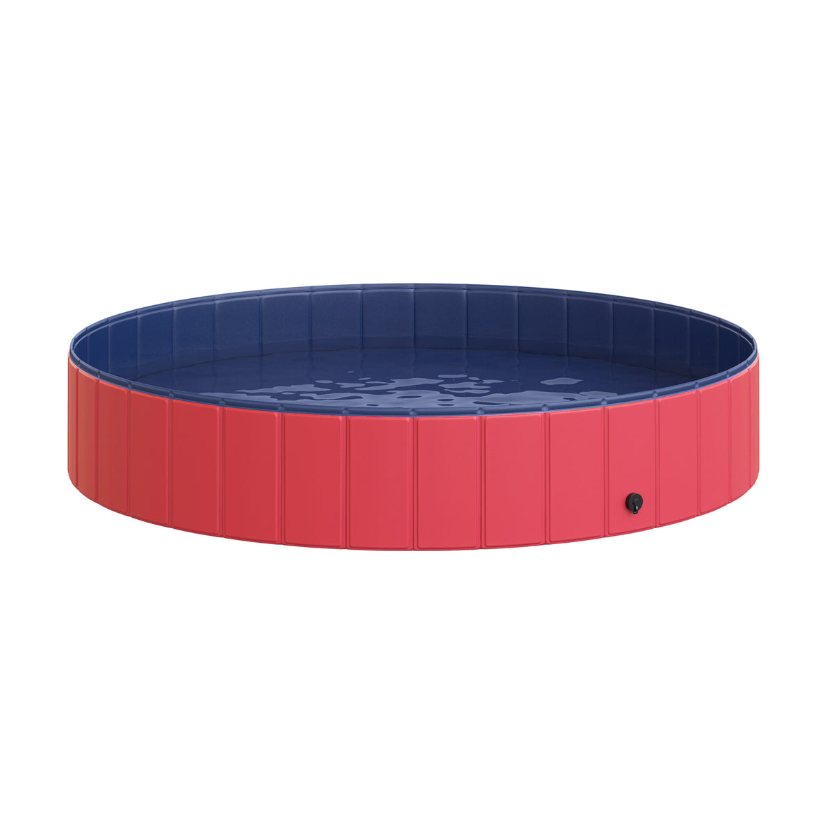  Hundebadewanne faltbar Badewanne Hundepool Plantschbecken Swimmingpool Wasserbecken für Hunde und Katzen Schwimmbecken Kunststoff+Holz Rot Ø160 x 30H cm