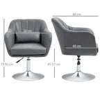 Drehstuhl, höhenverstellbarer Bürostuhl, Polyester, Metall, 60 x 60 x 79-91 cm, Dunkelgrau