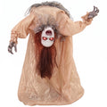 Animated Halloween Ghost, Halloween Animatronics with Creepy Screams, Glowing Eyes, Sound/Touch Activated