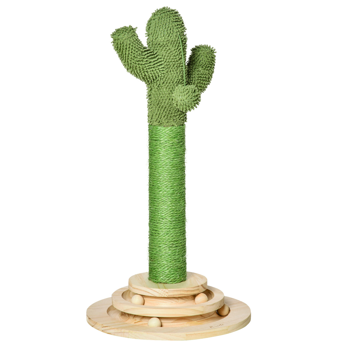 Cat Tree Cactus Sisal Scratching Post for Indoor Cats Play Tower Kitten Furniture with Hanging Ball Interactive Fun Roller Exerciser 32 x 32 x 60cm
