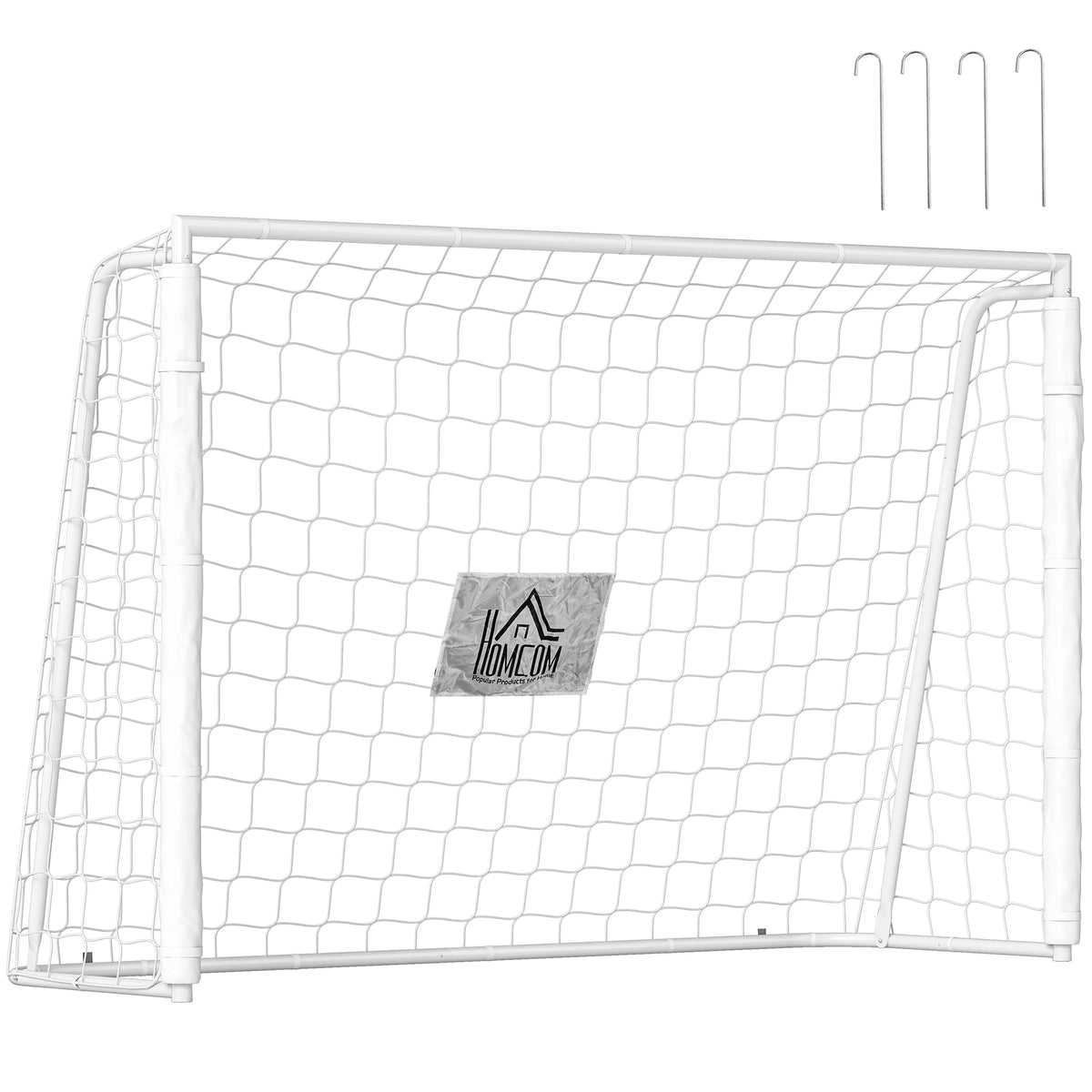 Fußballtor Kinder, Zielmarkierung, Stoßdämpfende Hülsen, Garten, 186x123cm, Weiß