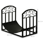 Kaminholzregal Kaminholzständer Brennholzregal 60 kg belastbar Feuerholzablage Kaminwerkzeug Metall Schwarz 60,5 x 36 x 46,5 cm