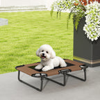 Erh?htes Hundebett klappbar Haustierbett, Outdoor Hundeliege mit Netzdesign Kaffee Oxford 75 x 51 x 18 cm