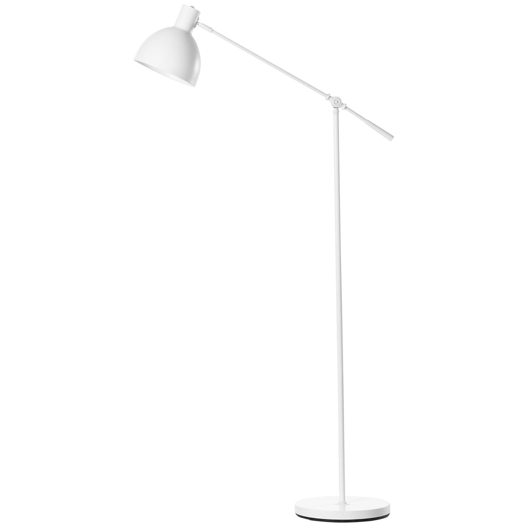 Stehleuchte im Industriedesign, höhenverstellbar, Bodenschalter; 30 m x 30 cm x 131 cm, Schwarz