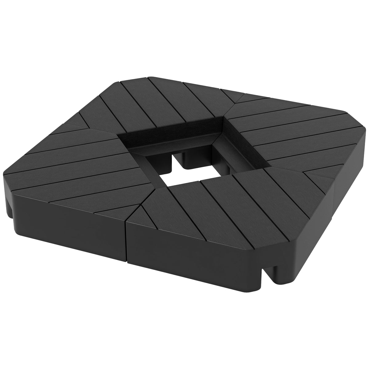 Basisgewichte f¨¹r Sonnenschirmst?nder, mit Wasser und Sand bef¨¹llbar, Kunststoff, 80L x 80B x 13H cm, Schwarz