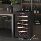 Weink¨¹hlschrank f¨¹r 41 Weinflaschen, 91 Liter Kapazit?t, Getr?nkek¨¹hlschrank mit LED-Anzeige, Touchscreen, Schwarz