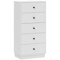 Kommode Sideboard mit 5 Schubladen Schrank aus Holzwerkstoff im Modern Stil 47 x 29 x 95 cm Wei?