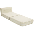 Bodensofa, faltbare G?stematratze, leicht, Cordbezug, 73x100x65 cm, Cremewei?
