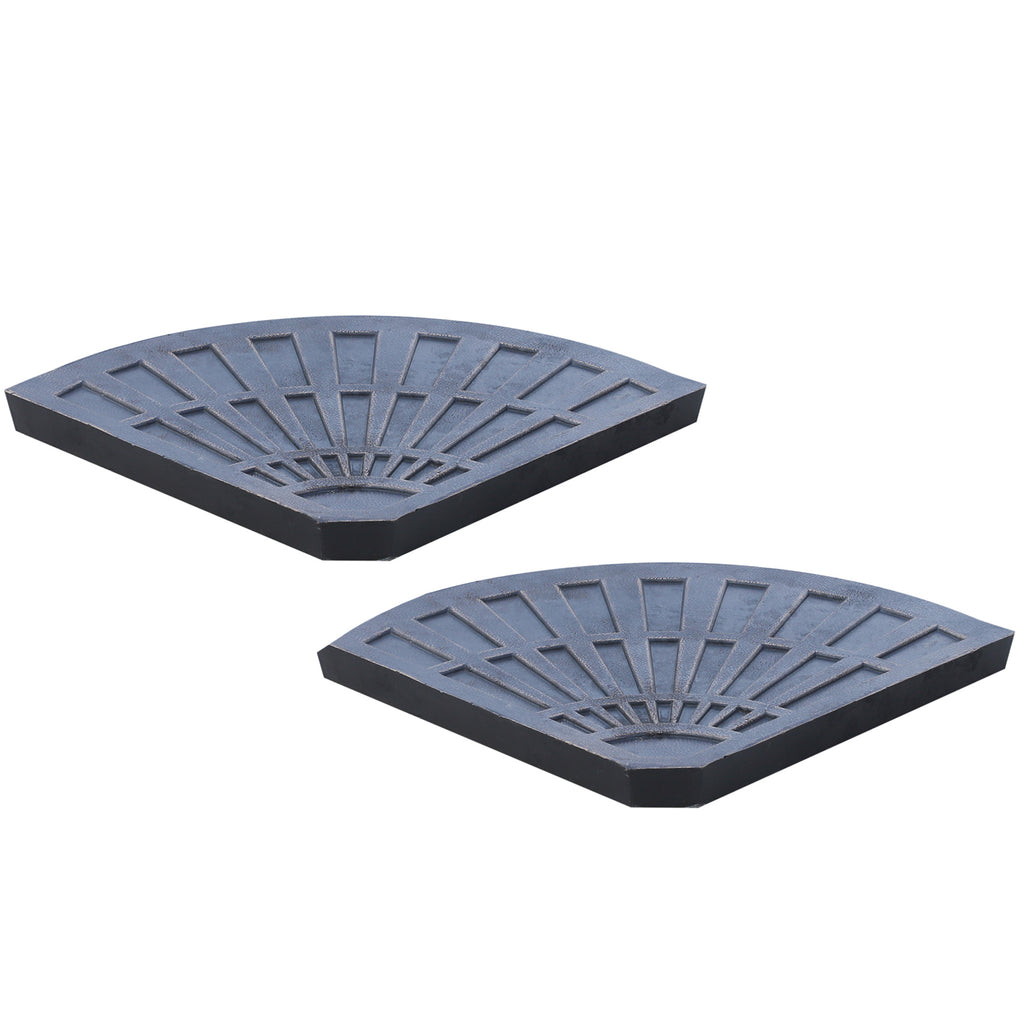  2 Piece Parasol Base, 28 kg Resin Umbrella Stand Weights for Cantilever Parasol with Handles, Bronze Tone
