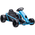 Elektro-Gokart f¨¹r Kinder, Drift-Funktion, Hupe, Musik, Sicherheitsgurt, Soft-Start, Blau/Schwarz
