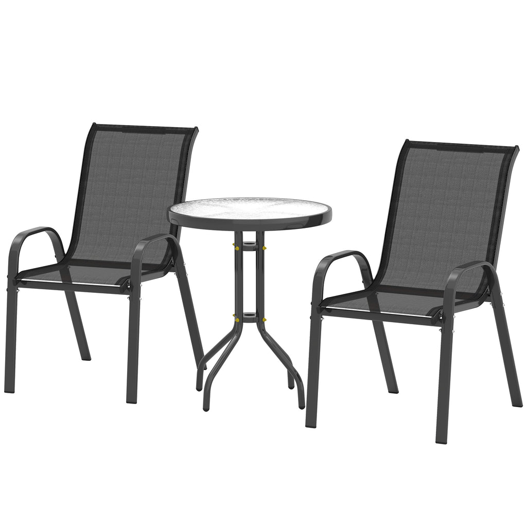 Three-Piece Outdoor Garden Set - Black
