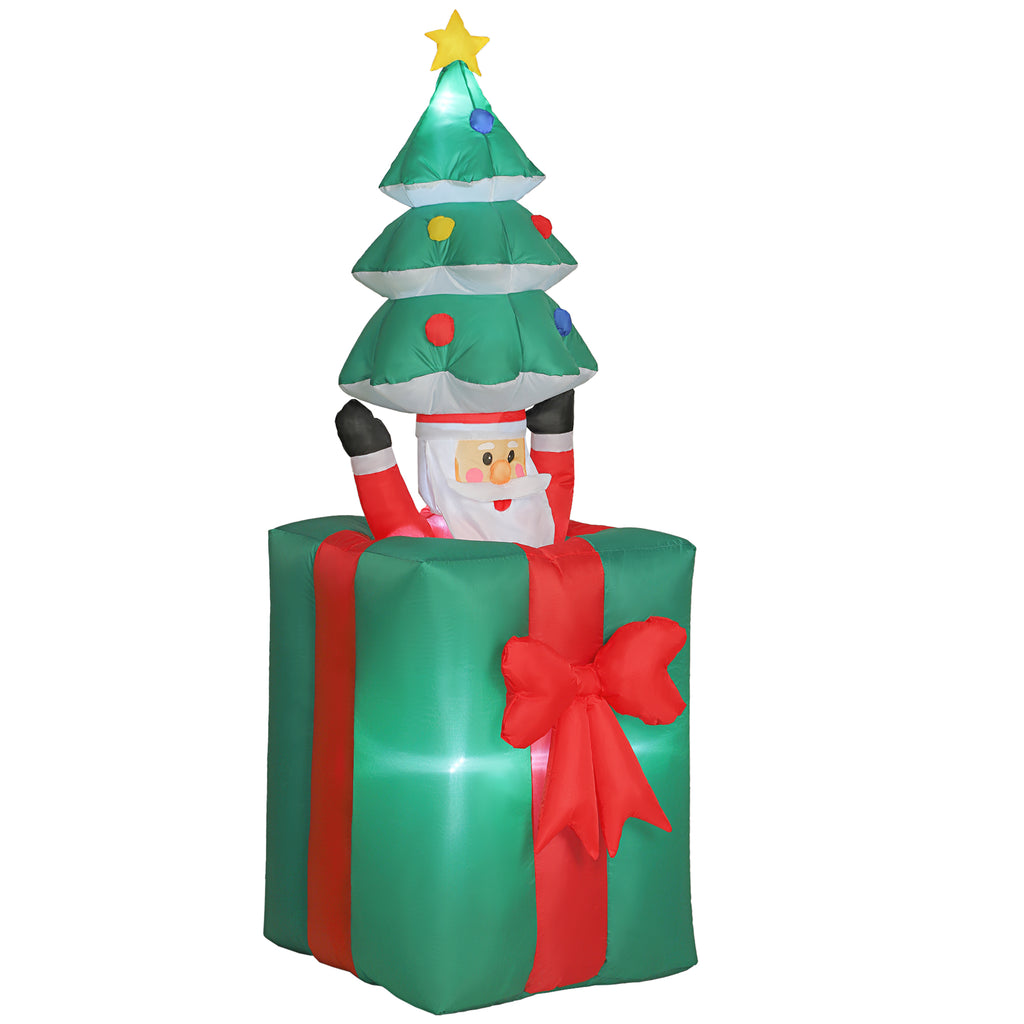 Aufblasbare Weihnachtsdekoration mit LED-Lichtern, Polyester, für drinnen und draußen, Rot+Grün