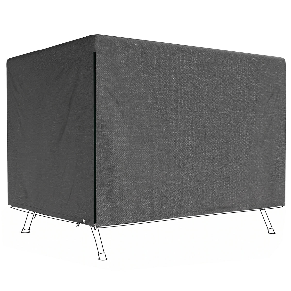 Gartenmöbelabdeckung Abdeckung Schutzhülle für Outdoor-Möbel, 215 cm x 155 cm x 150 cm, Schwarz