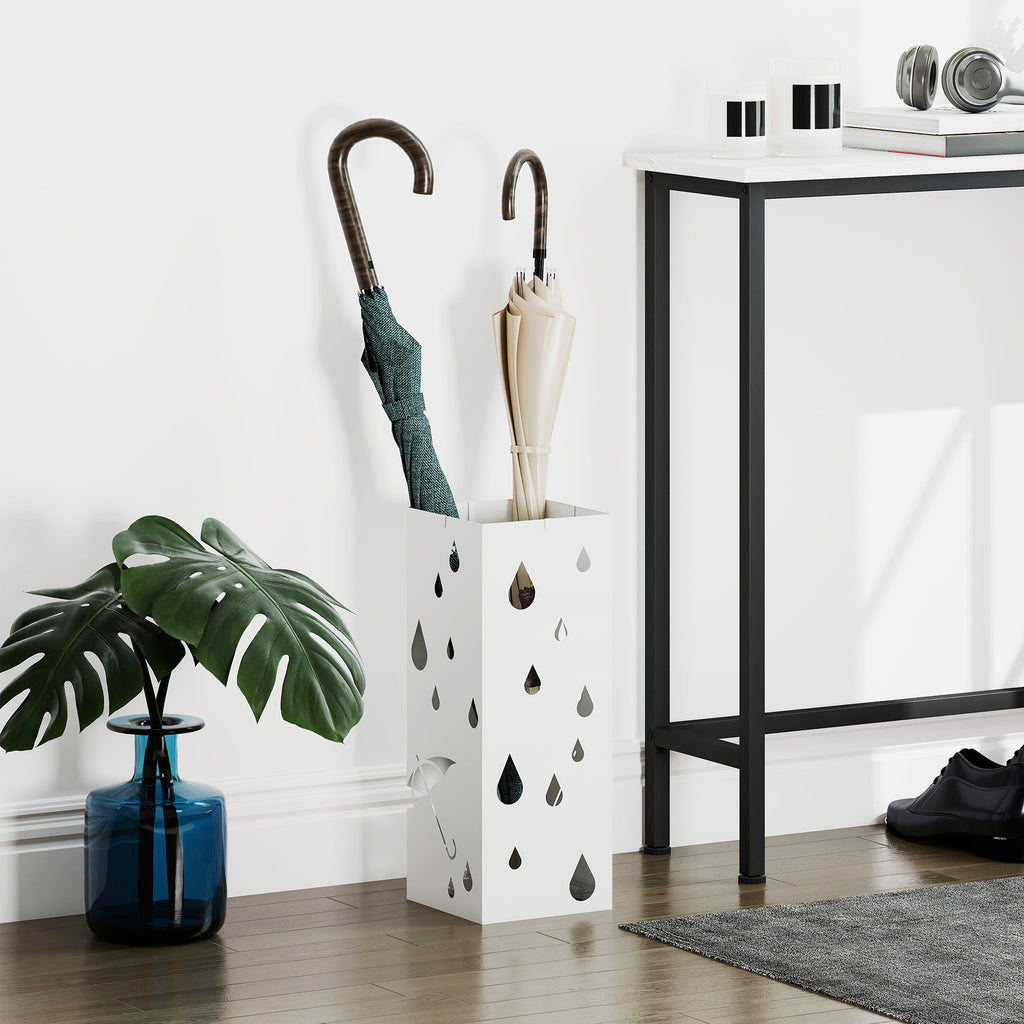 Six-Umbrella Steel Holder Stand - White