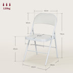 4er-Set Klappstühle, Tragbare Bürostühle, Metallbeine, Faltstuhl für Büro, Empfang, Wartezimmer, Kunstleder, Weiß