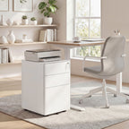 Lockable Cabinet, Rolling Filing Cabinet with 3 Drawers, Steel Office Drawer Unit for A4, Letter, Legal Sized Files