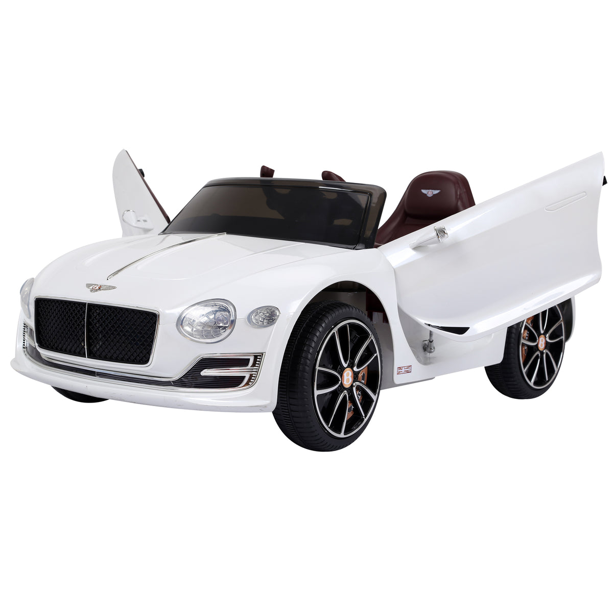 Kinderauto Bentley GT lizenzierte Kinderfahrzeug Elektroauto mit Fernbedienung 2 x 390 Motoren Kinder Weiß 108 x 60 x 43 cm