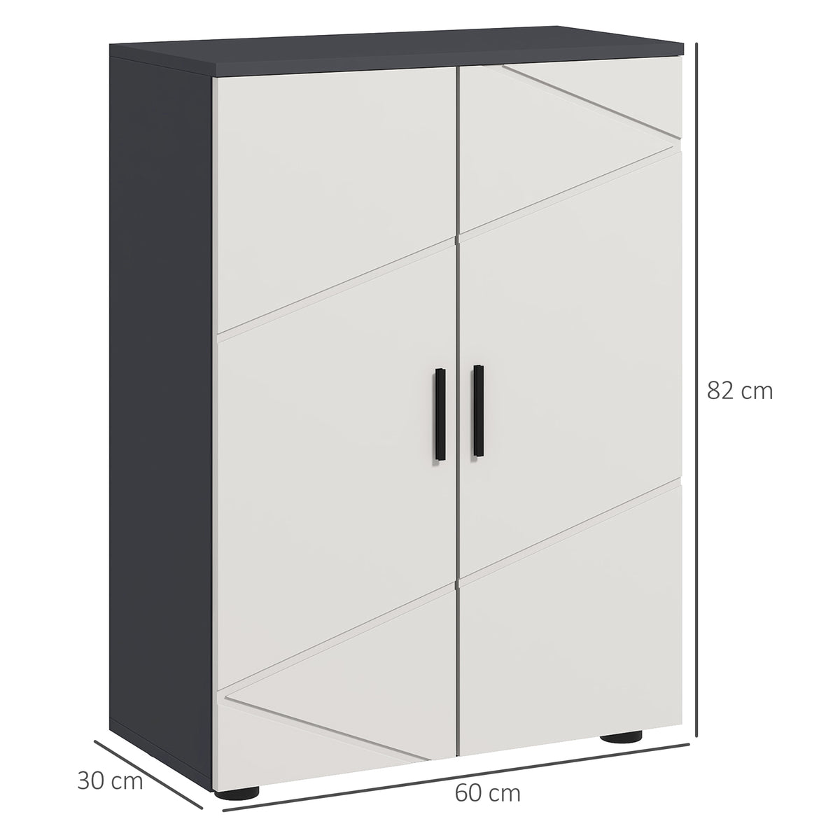 Badezimmerschrank, Badkommode, verstellbare Regale, bis zu 25 kg belastbar, Grau