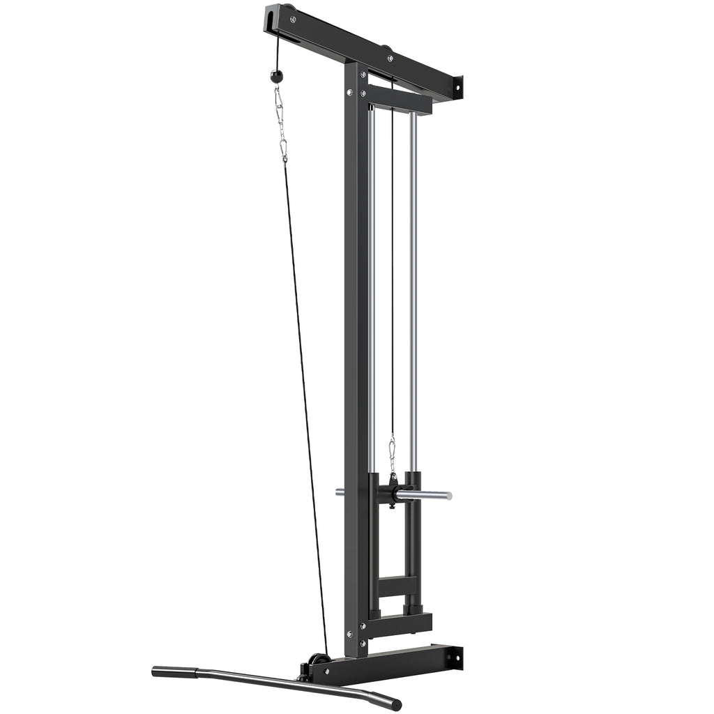 Wall Mounted Lat Pull Down Machine, Crossover Cable Machine with High & Low Pulleys for Home Gym Full Body Workout