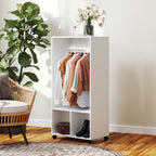 Kleiderschrank Garderobe,60 cm x 40 cm x 127 cm, 1 Kleiderstange, 2 Regale, Wei?