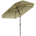 2,3 m Sonnenschirm ohne Basis, Verstellbarer Terrassenschirm mit Kurbel, Polyester, Aluminium, Fiberglas, Beige