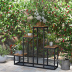 Blumenregal, 4 Etagen, Indoor & Outdoor, Metallrahmen, 80 x 20 x 74 cm