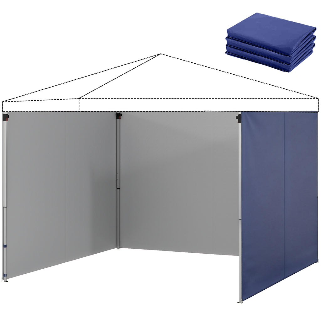 3-teiliges Set Seitenteile mit Reißverschluss für 3 x 3 m Pavillon, Dunkelblau